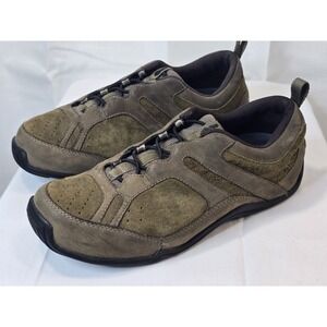 Ahnu Women Olive Green Leather Suede Hiking Walking Sneakers 2301DA01 Size 8